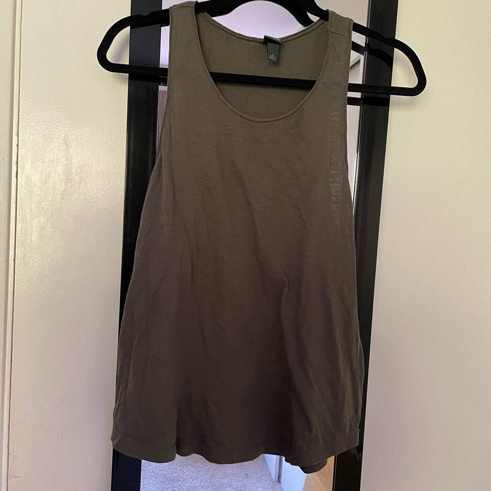 Olive green racerback tank top